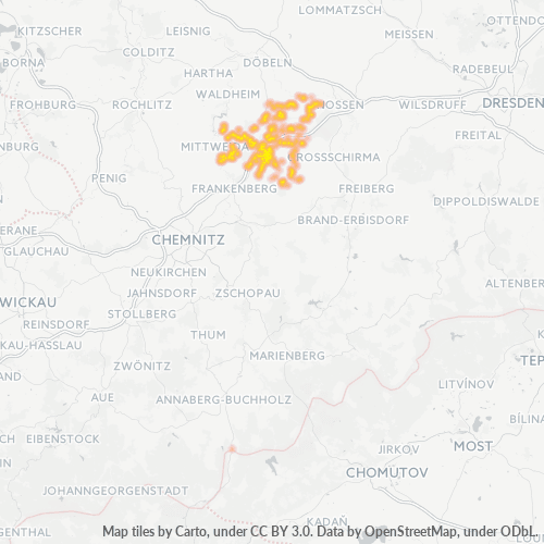 Heatmap für plz 09661