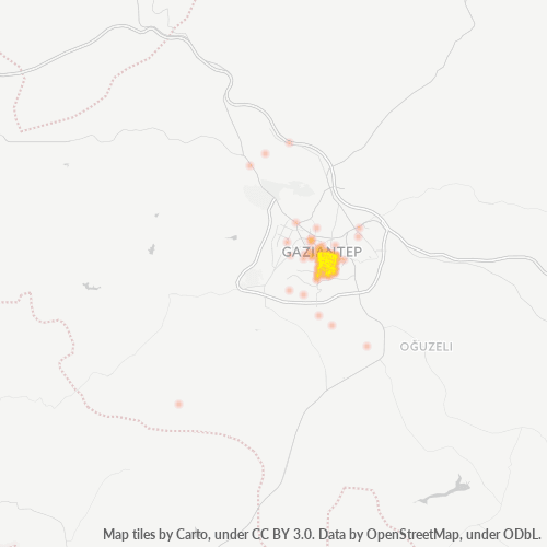 posta kodu 27300 için yoğunluk haritası