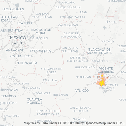72590 Mapa de calor de densidad empresarial