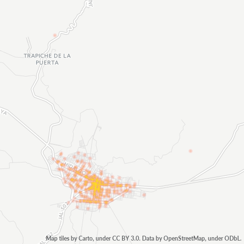 48740 Mapa de calor de densidad empresarial