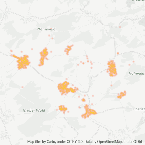 Heatmap für plz 76703