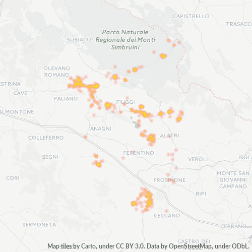 Mappa di calore per cap 03010