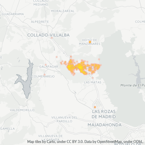 Mapa de calor para código postal 28250