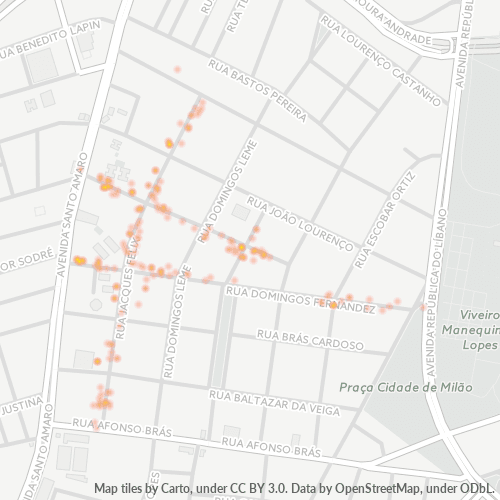 04509-000 Mapa de calor de densidad empresarial