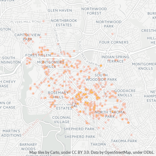 20908 Business Density Heatmap