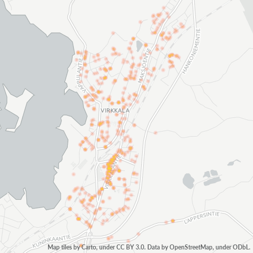 08700 Yritystiheys lämpökarttana
