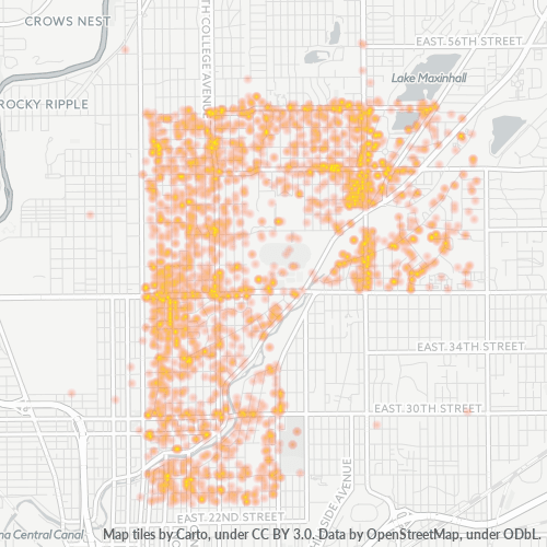 46205 Business Density Heatmap