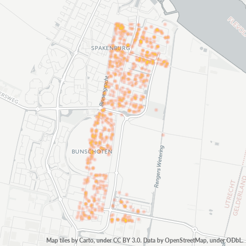 Heatmap voor postcode 3751