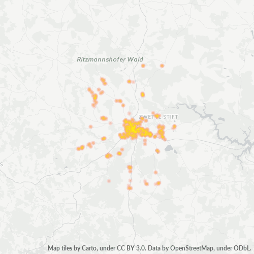 Heatmap für postleitzahl 3910