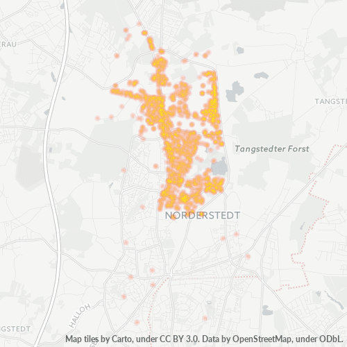 22844 Standortdichte-Heatmap