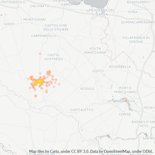 Mappa di calore per cap 46041