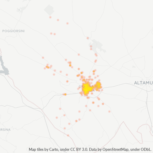 70024 Mappa di concentrazione per la densità di aziende