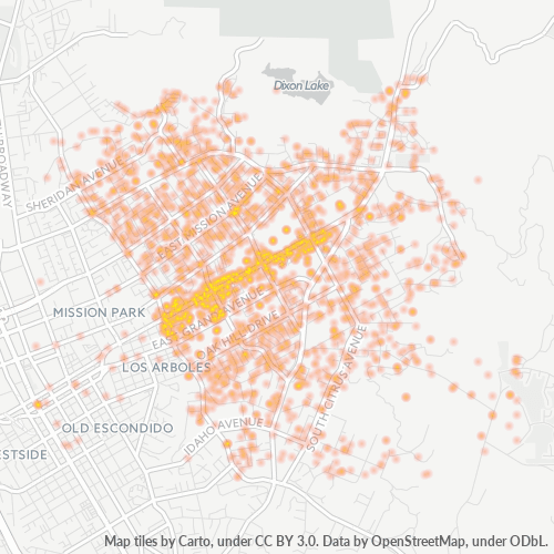 92027 Business Density Heatmap