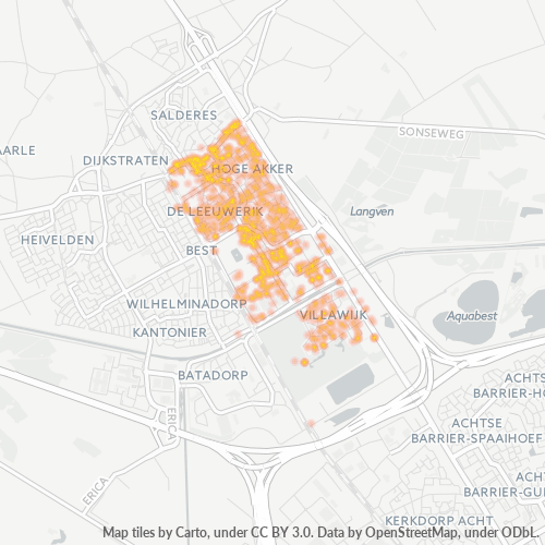 Heatmap voor postcode 5683