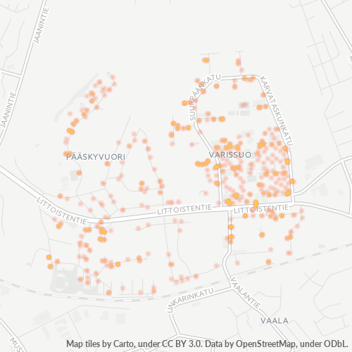 20610 Yritystiheys lämpökarttana