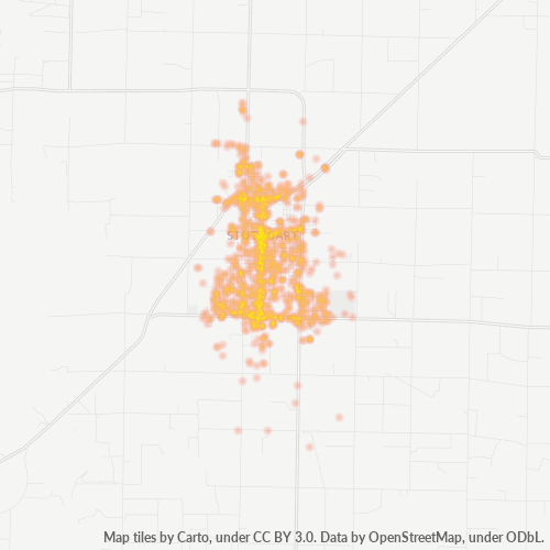 72160 Business Density Heatmap