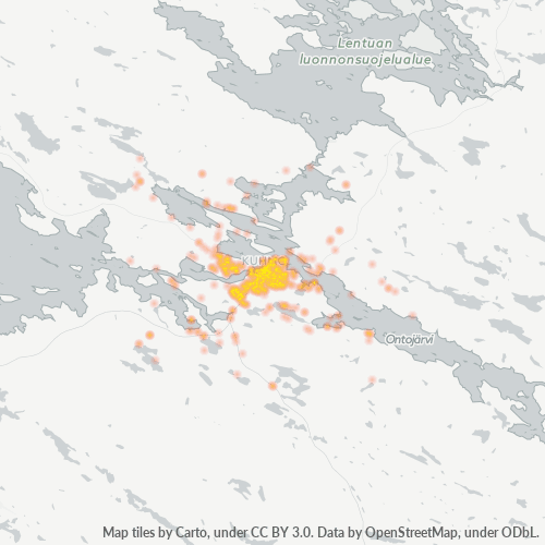 88900 Yritystiheys lämpökarttana