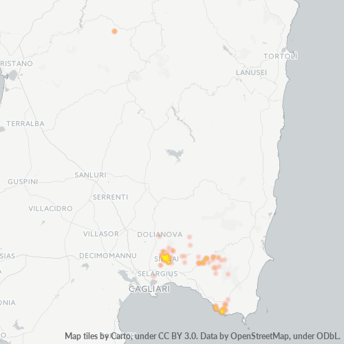 Mappa di calore per cap 09048