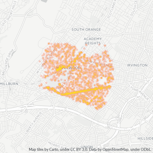 07040 Business Density Heatmap