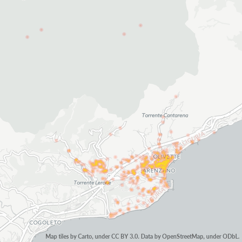 Mappa di calore per cap 16011