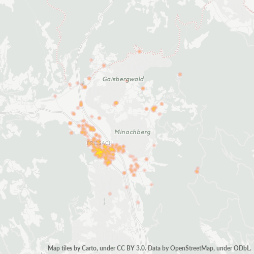 Heatmap für postleitzahl 9360
