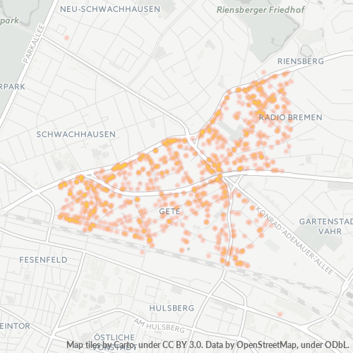 28211 Standortdichte-Heatmap