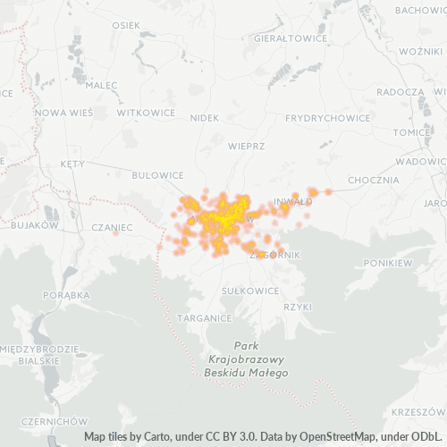 34-120 Mapa intensywności działalności gospodarczej