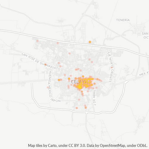 38070 Mapa de calor de densidad empresarial