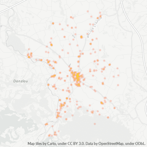 Heatmap für postleitzahl 4643