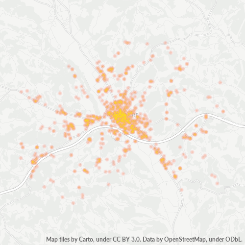 Heatmap für postleitzahl 8200