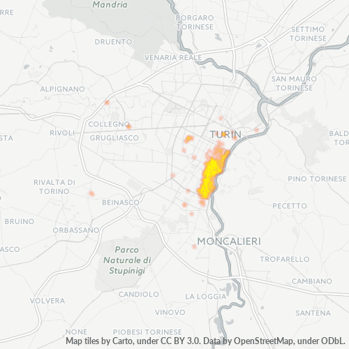 10126 Mappa di concentrazione per la densità di aziende