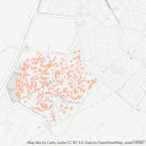 Heatmap voor postcode 3863