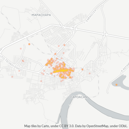 96730 Mapa de calor de densidad empresarial