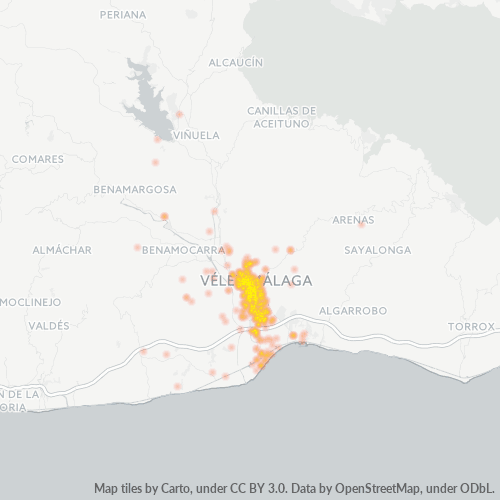 Mapa de calor para código postal 29700
