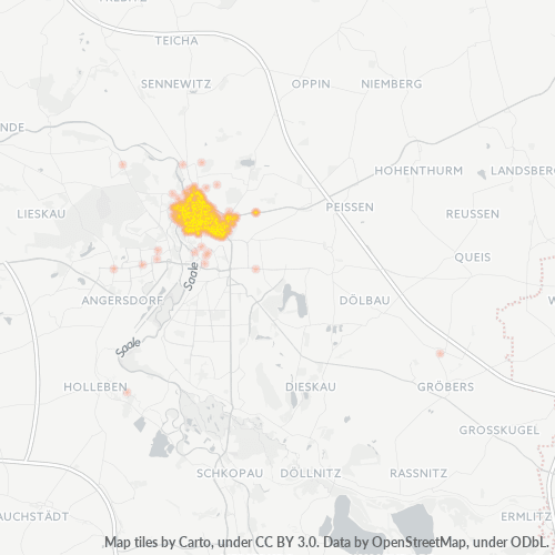 Heatmap für plz 06114