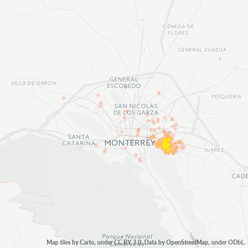 67180 Mapa de calor de densidad empresarial