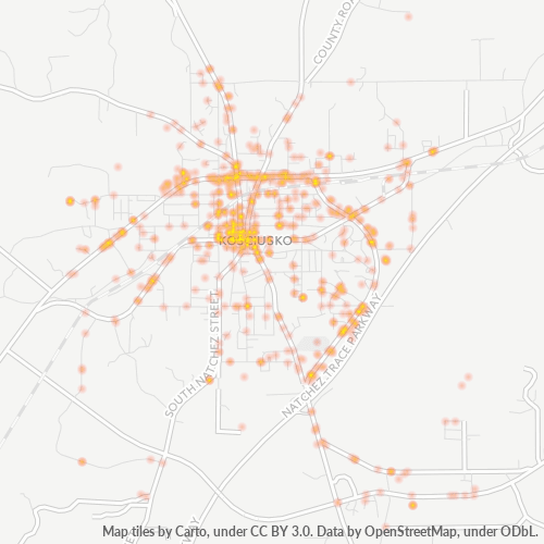 39090 Business Density Heatmap