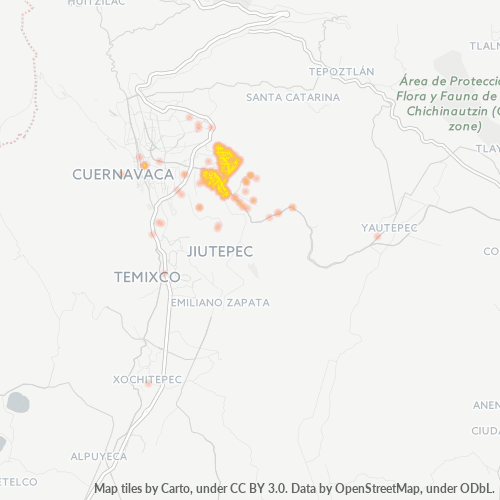 62577 Mapa de calor de densidad empresarial