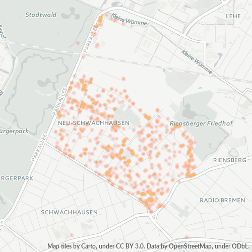 28213 Standortdichte-Heatmap