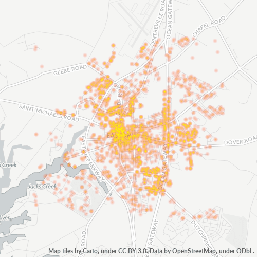 21601 Business Density Heatmap