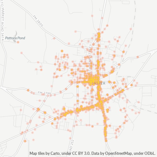 75951 Business Density Heatmap