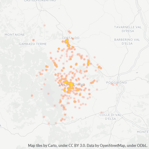 Mappa di calore per cap 53037