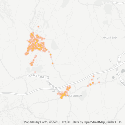 TN16 Business Density Heatmap