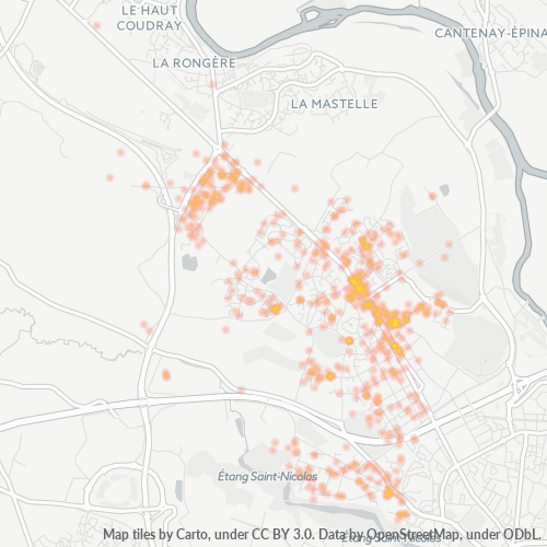 Carte de chaleur pour code postal 49240