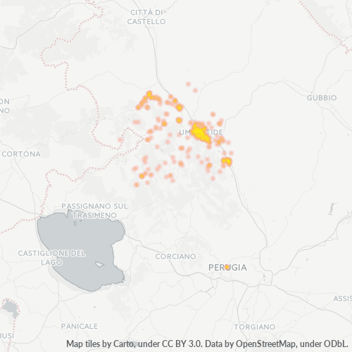 Mappa di calore per cap 06019