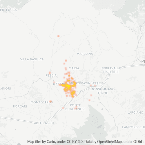 51011 Mappa di concentrazione per la densità di aziende