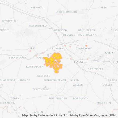 Heatmap voor postcode 3540
