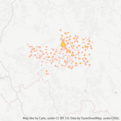 43300 Mapa de densitat de negocis 43300 Mapa de densitat de negocis