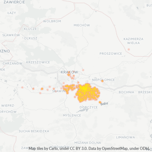 32-020 Mapa intensywności działalności gospodarczej