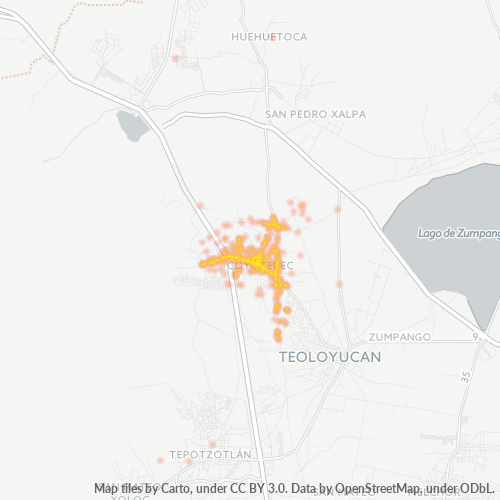 54660 Mapa de calor de densidad empresarial